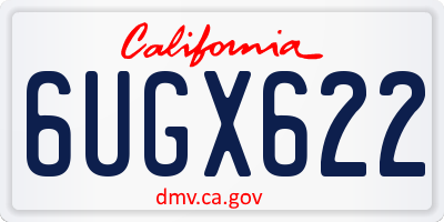 CA license plate 6UGX622