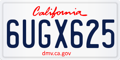 CA license plate 6UGX625