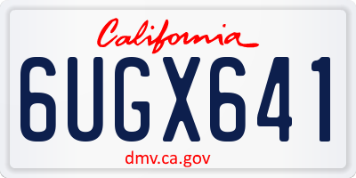 CA license plate 6UGX641