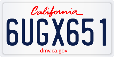 CA license plate 6UGX651