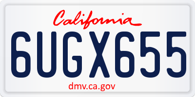 CA license plate 6UGX655