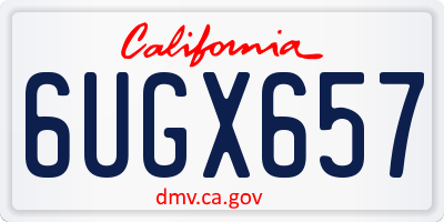 CA license plate 6UGX657