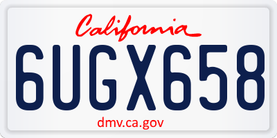 CA license plate 6UGX658