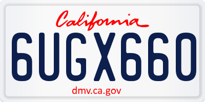CA license plate 6UGX660