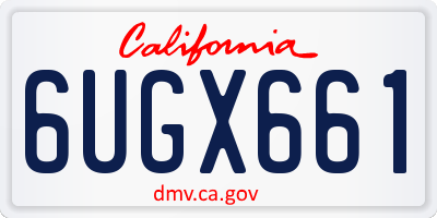 CA license plate 6UGX661