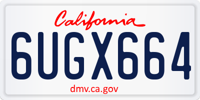 CA license plate 6UGX664