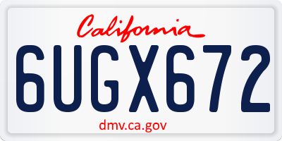 CA license plate 6UGX672