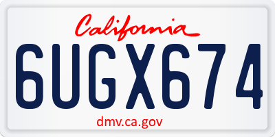 CA license plate 6UGX674