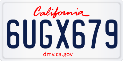 CA license plate 6UGX679