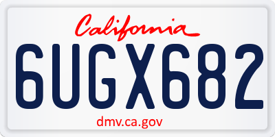 CA license plate 6UGX682