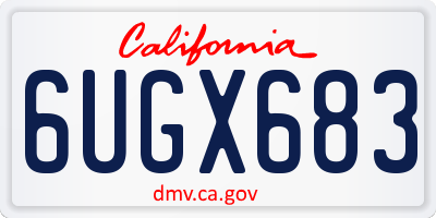 CA license plate 6UGX683