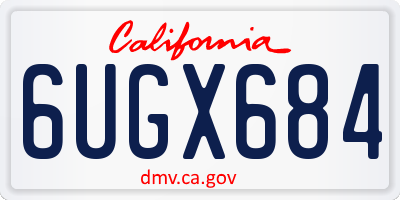 CA license plate 6UGX684