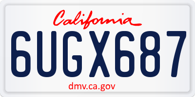 CA license plate 6UGX687