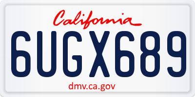 CA license plate 6UGX689