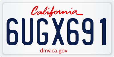 CA license plate 6UGX691