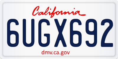 CA license plate 6UGX692