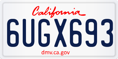 CA license plate 6UGX693
