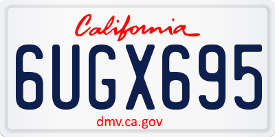 CA license plate 6UGX695