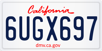 CA license plate 6UGX697