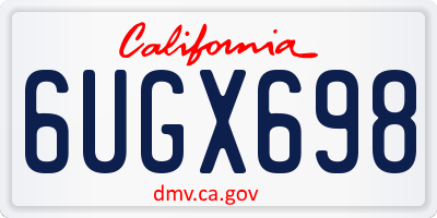 CA license plate 6UGX698