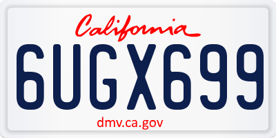 CA license plate 6UGX699