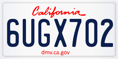 CA license plate 6UGX702