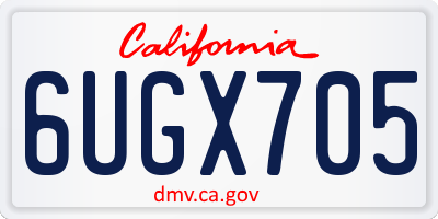 CA license plate 6UGX705