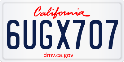 CA license plate 6UGX707