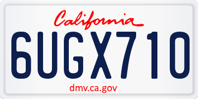 CA license plate 6UGX710