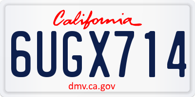 CA license plate 6UGX714