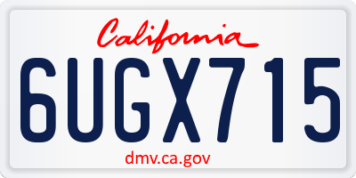 CA license plate 6UGX715