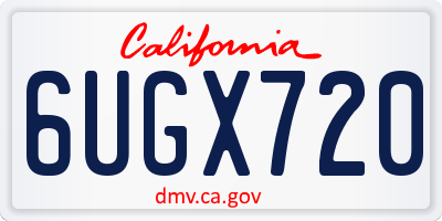 CA license plate 6UGX720