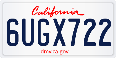 CA license plate 6UGX722