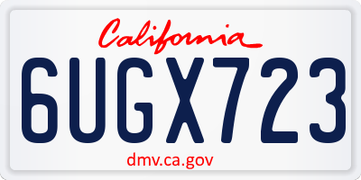 CA license plate 6UGX723