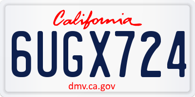 CA license plate 6UGX724