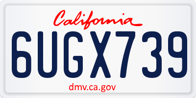 CA license plate 6UGX739