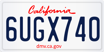 CA license plate 6UGX740