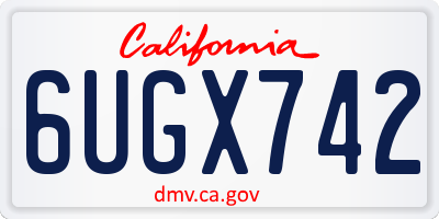 CA license plate 6UGX742
