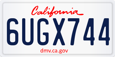 CA license plate 6UGX744