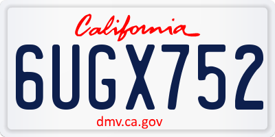 CA license plate 6UGX752