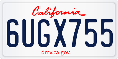CA license plate 6UGX755