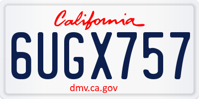 CA license plate 6UGX757