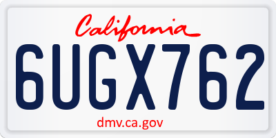 CA license plate 6UGX762