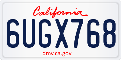 CA license plate 6UGX768