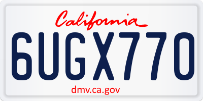 CA license plate 6UGX770
