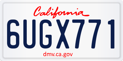CA license plate 6UGX771
