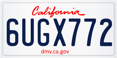 CA license plate 6UGX772