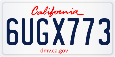 CA license plate 6UGX773