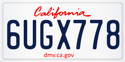 CA license plate 6UGX778