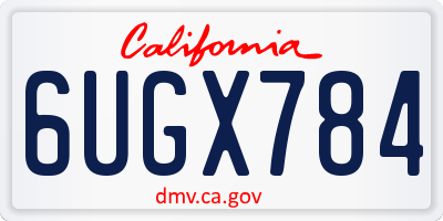CA license plate 6UGX784